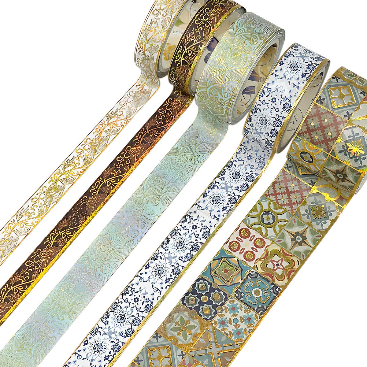 Wrapables.com - Wrapables Decorative Gold Foil Washi Tape Box Set for Arts & Crafts, Scrapbooking, Stationery, Diary (10 Rolls): Midnight