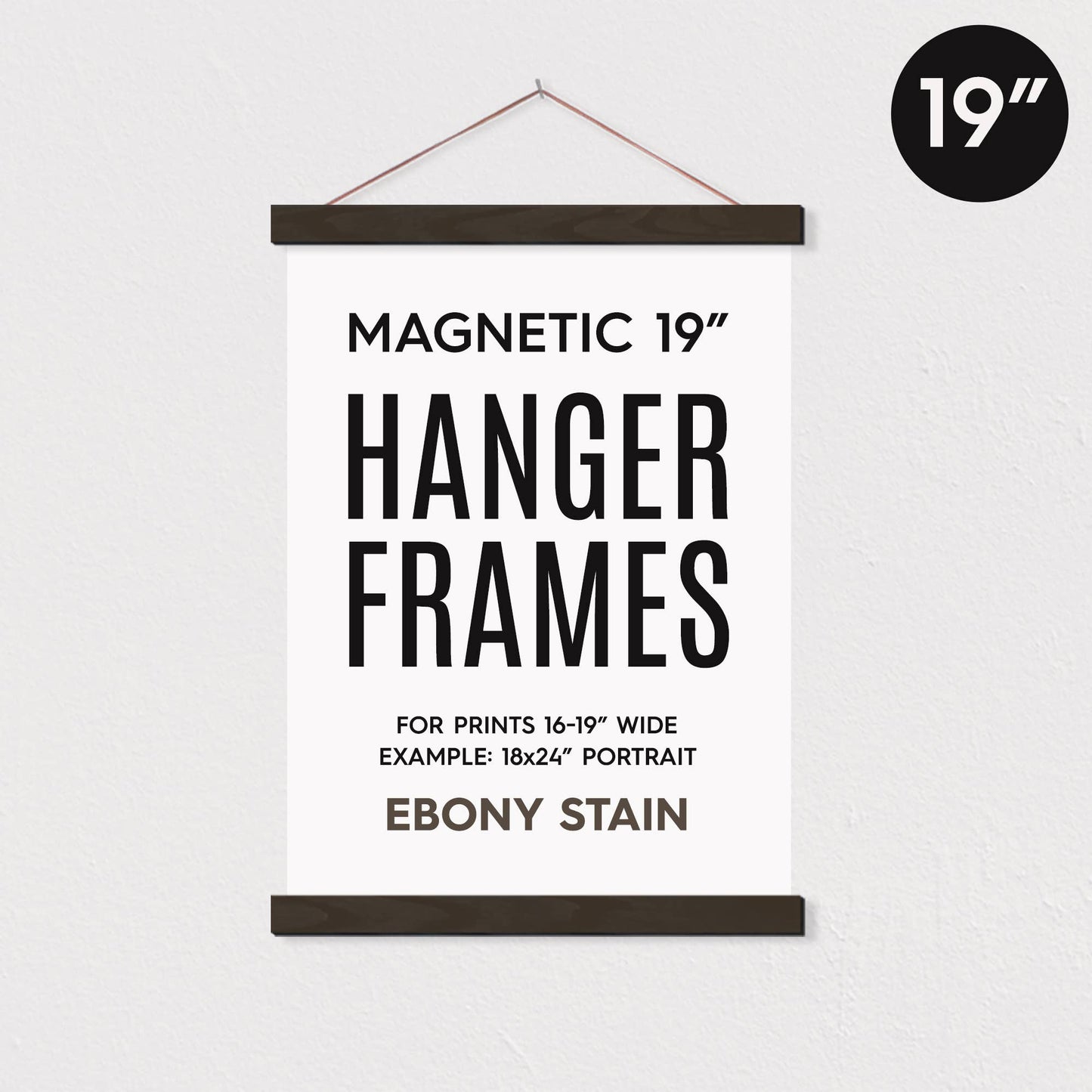 EBONY - 18x24" Picture Frames (19 Inch Hanger Frames) Portrait