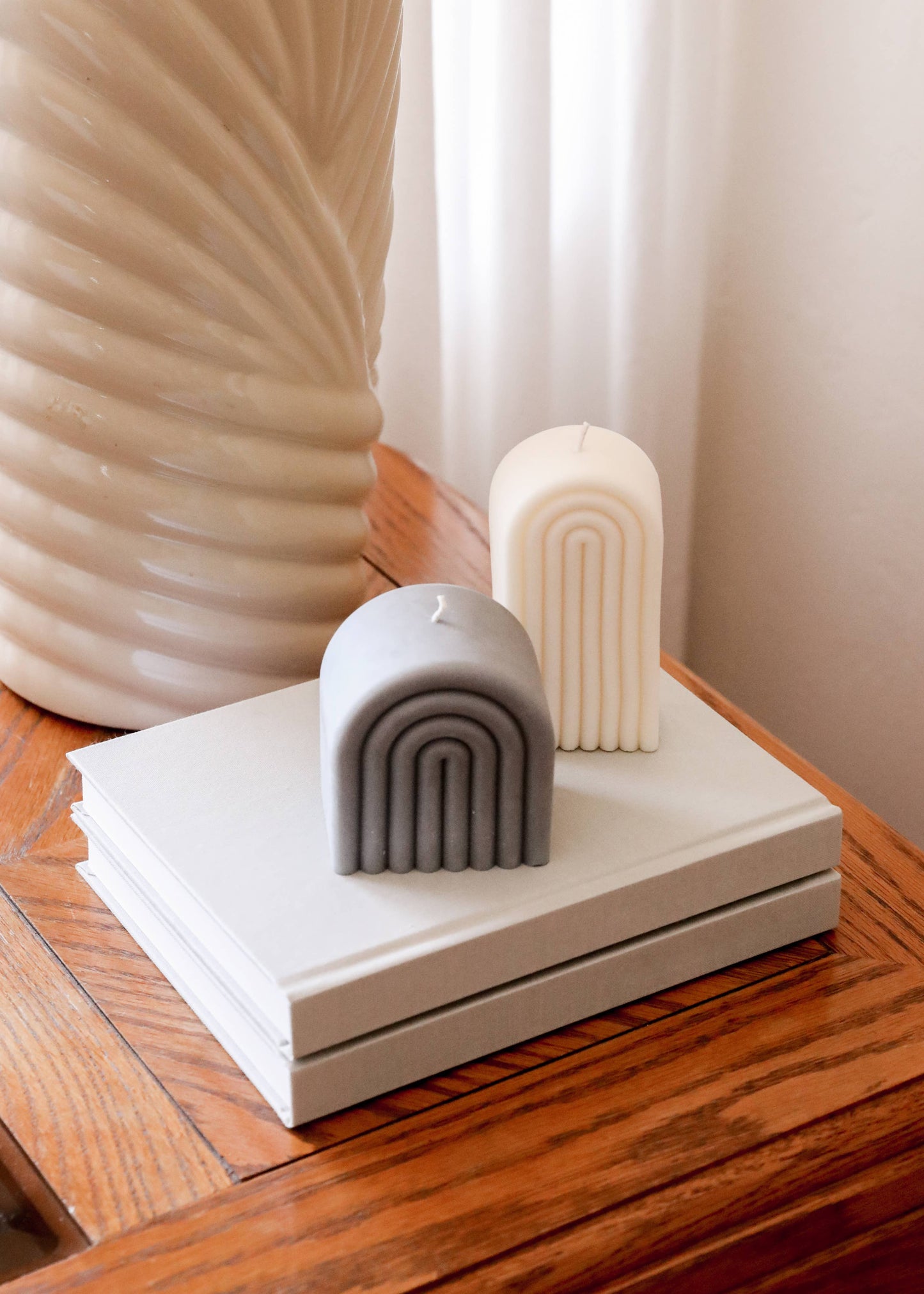 JaxKelly - Tall Arch Cream Candle