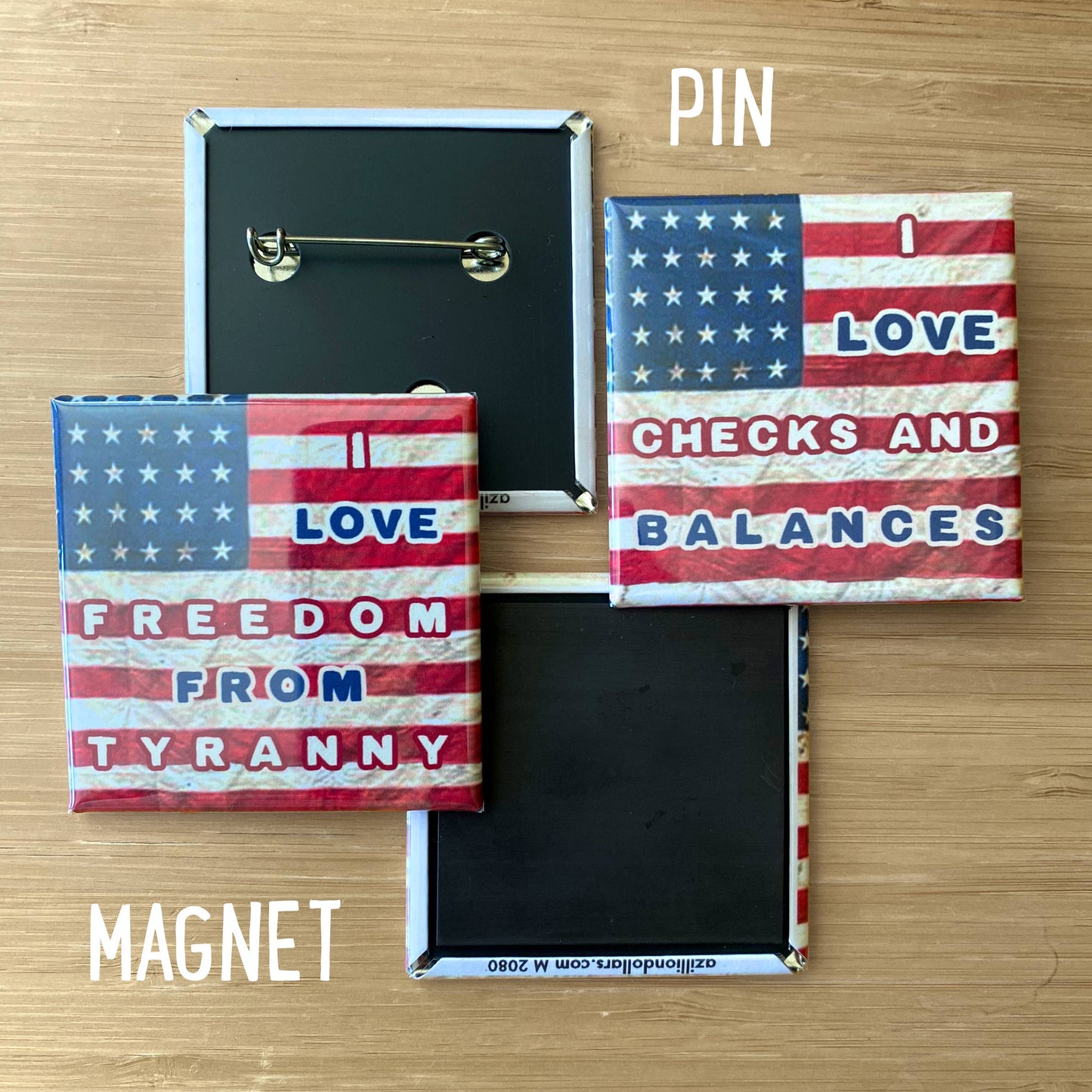 A Zillion Dollars - I Love Free Speech Magnet; Anti-Trump Protest Magnet; Flag