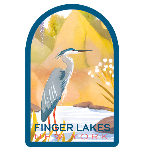 Lake Town Love - Heron Finger Lakes Sticker