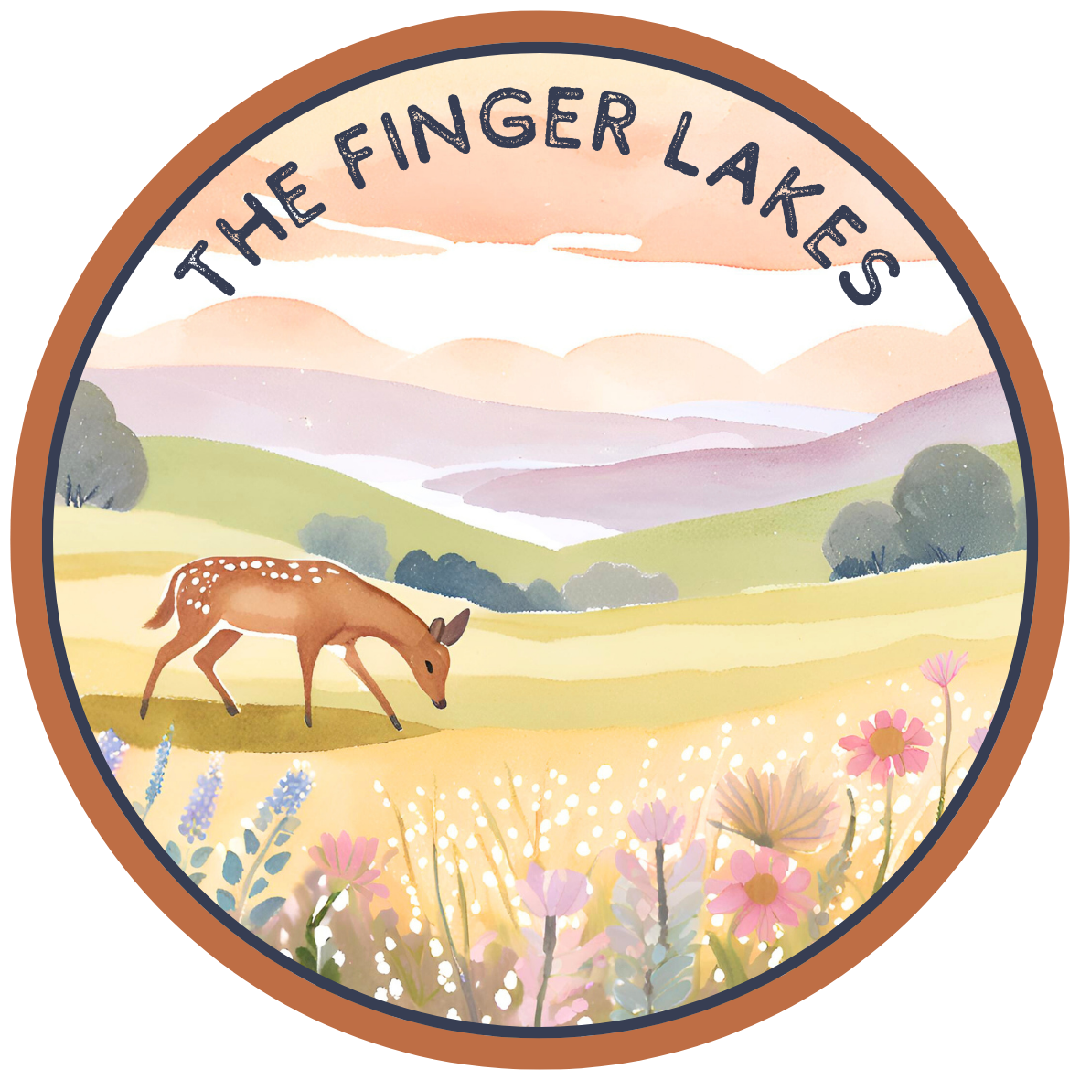 The Finger Lakes Peaceful Deer Sticker - Lake Town Love