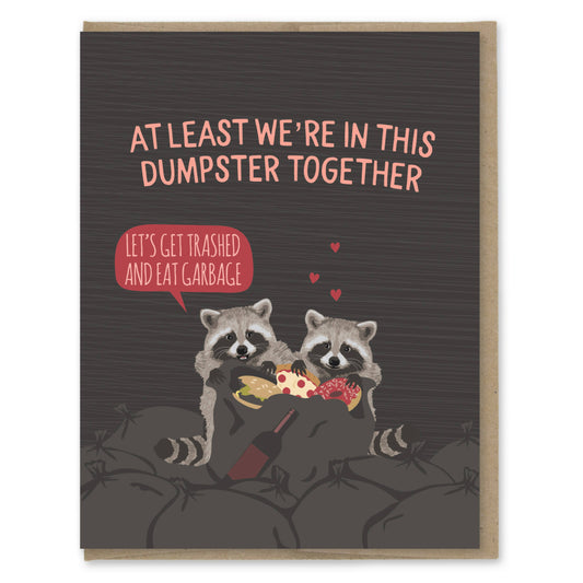 Modern Printed Matter - Dumpster Together Raccoons Card