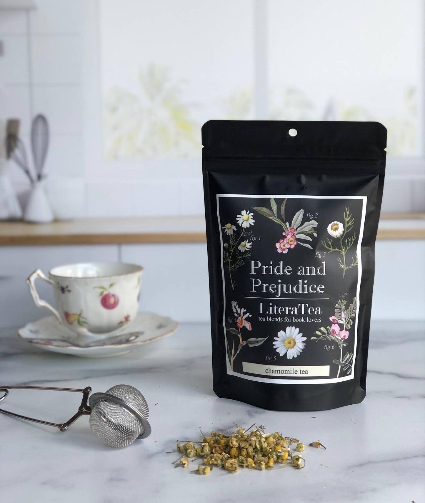 Fly Paper Products - Pride and Prejudice Chamomile Tea: 12 Tea Bags in Tin Canister
