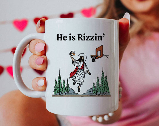 He Is Rizzen - Funny Jesus Easter Coffee Mug: 11oz White