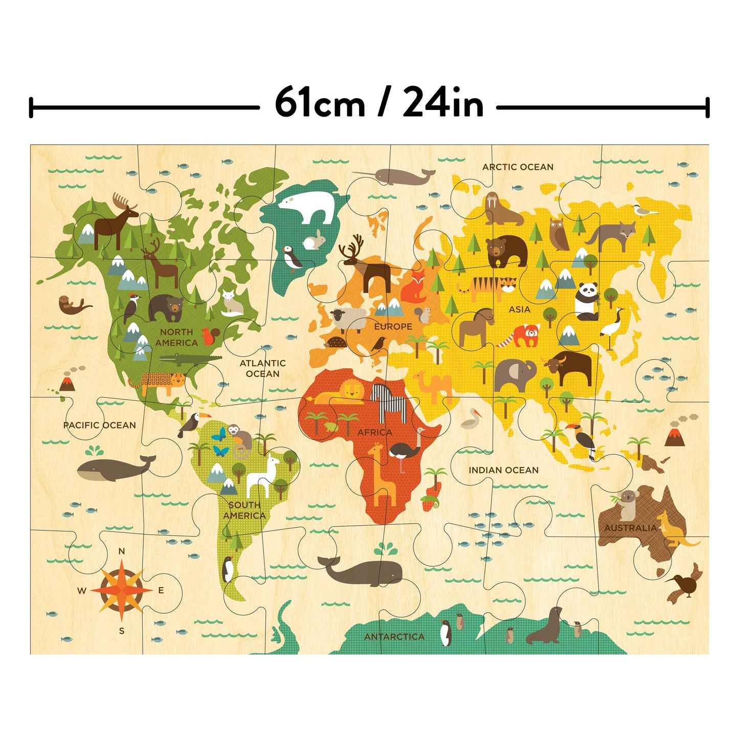 Our World Map 24-Piece Floor Puzzle