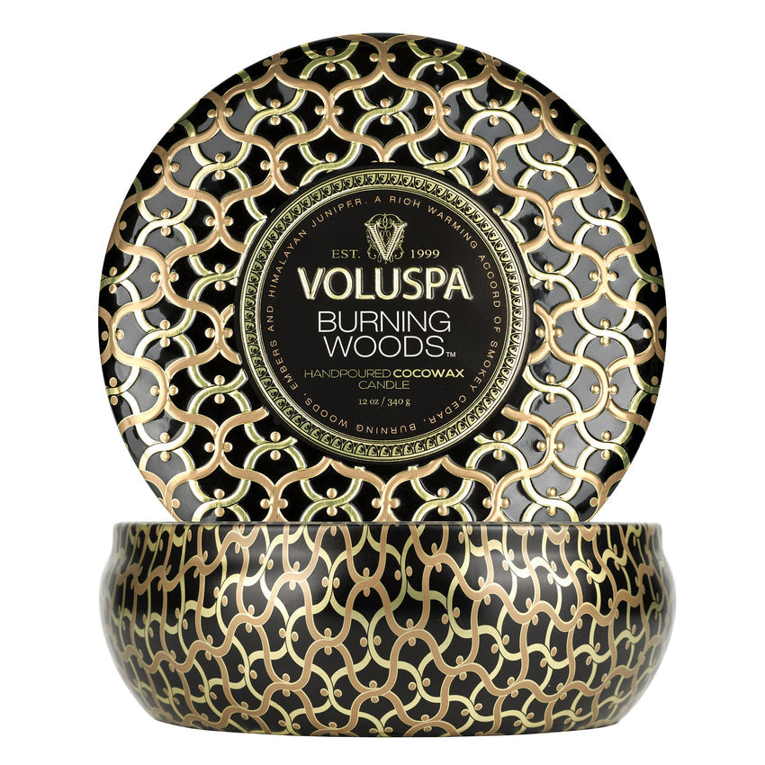 VOLUSPA - Burning Woods: Handpoured Cocowax Candle Tin