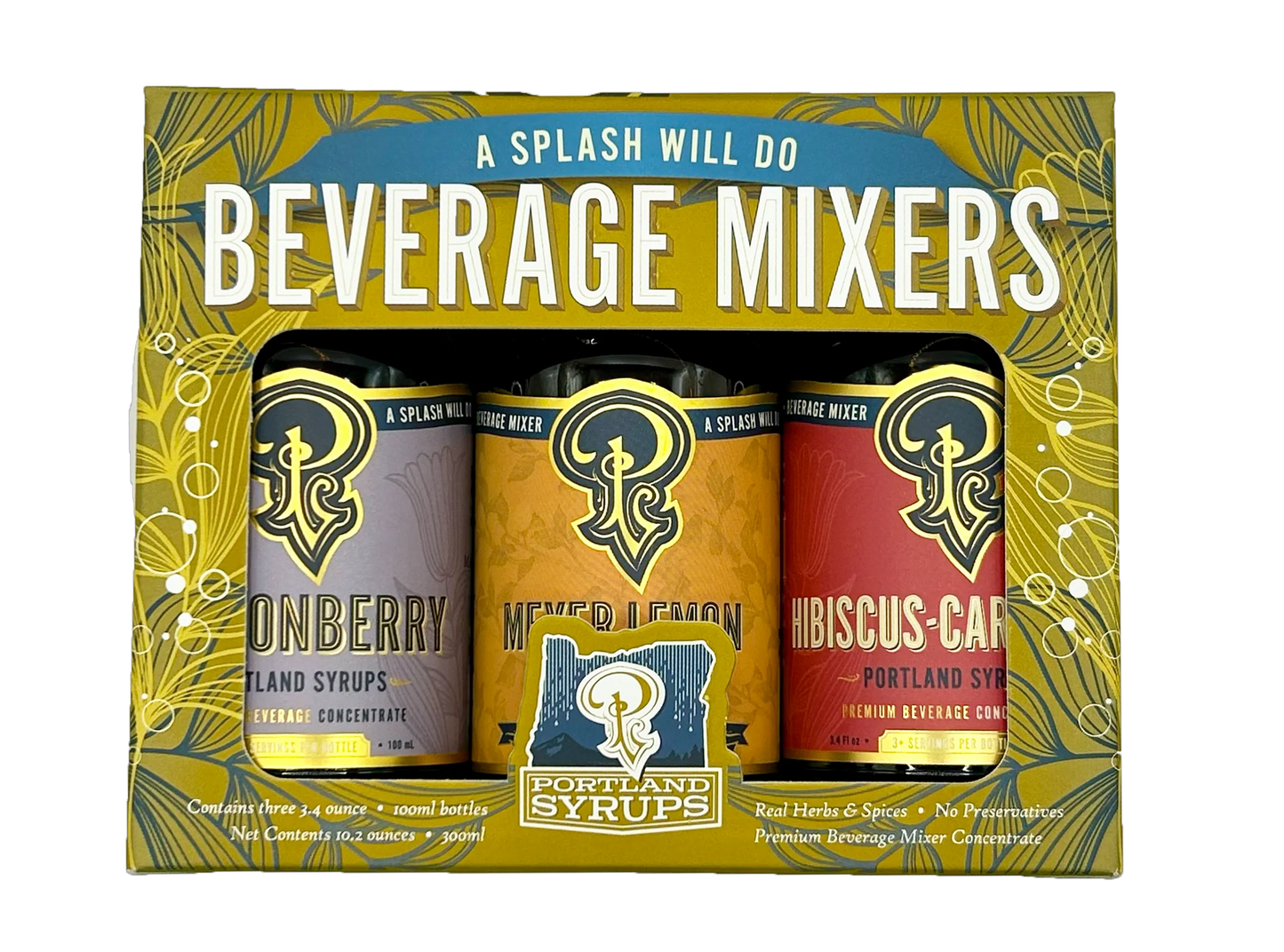 Portland Syrups - Gift Set - Gold Standard Cocktail / Mocktail Drink Mixers