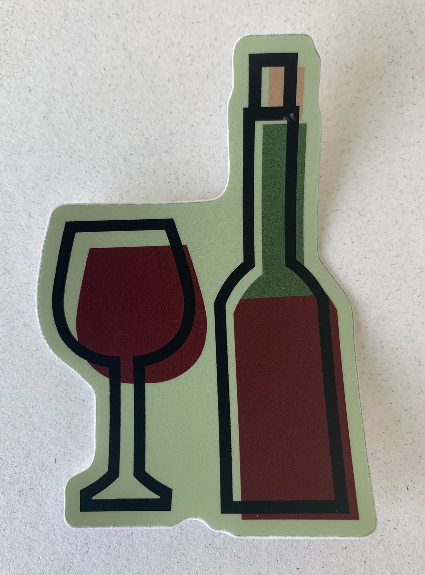 Wine and Wine Bottle Sticker