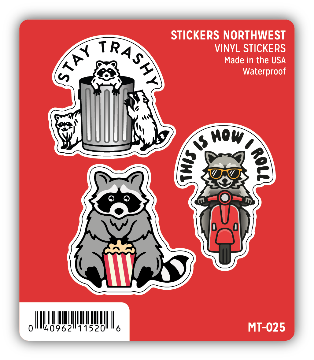 Raccoon Mini Trio Stickers