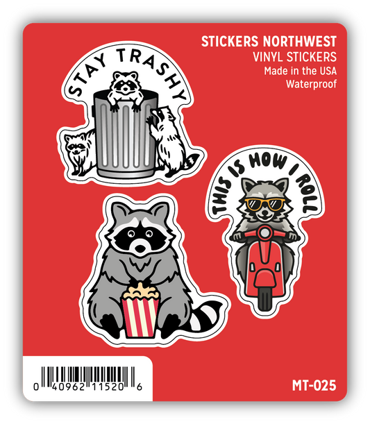 Raccoon Mini Trio Stickers