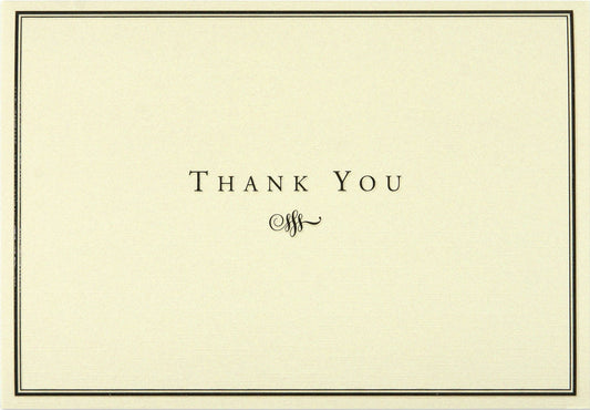 Black And Cream Thank You Notes