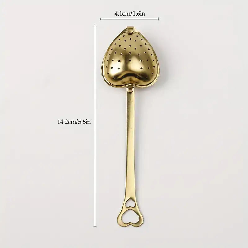 Elegant Golden Heart Tea Infuser