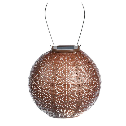 Lantern - Small Round Copper Orange, 8"