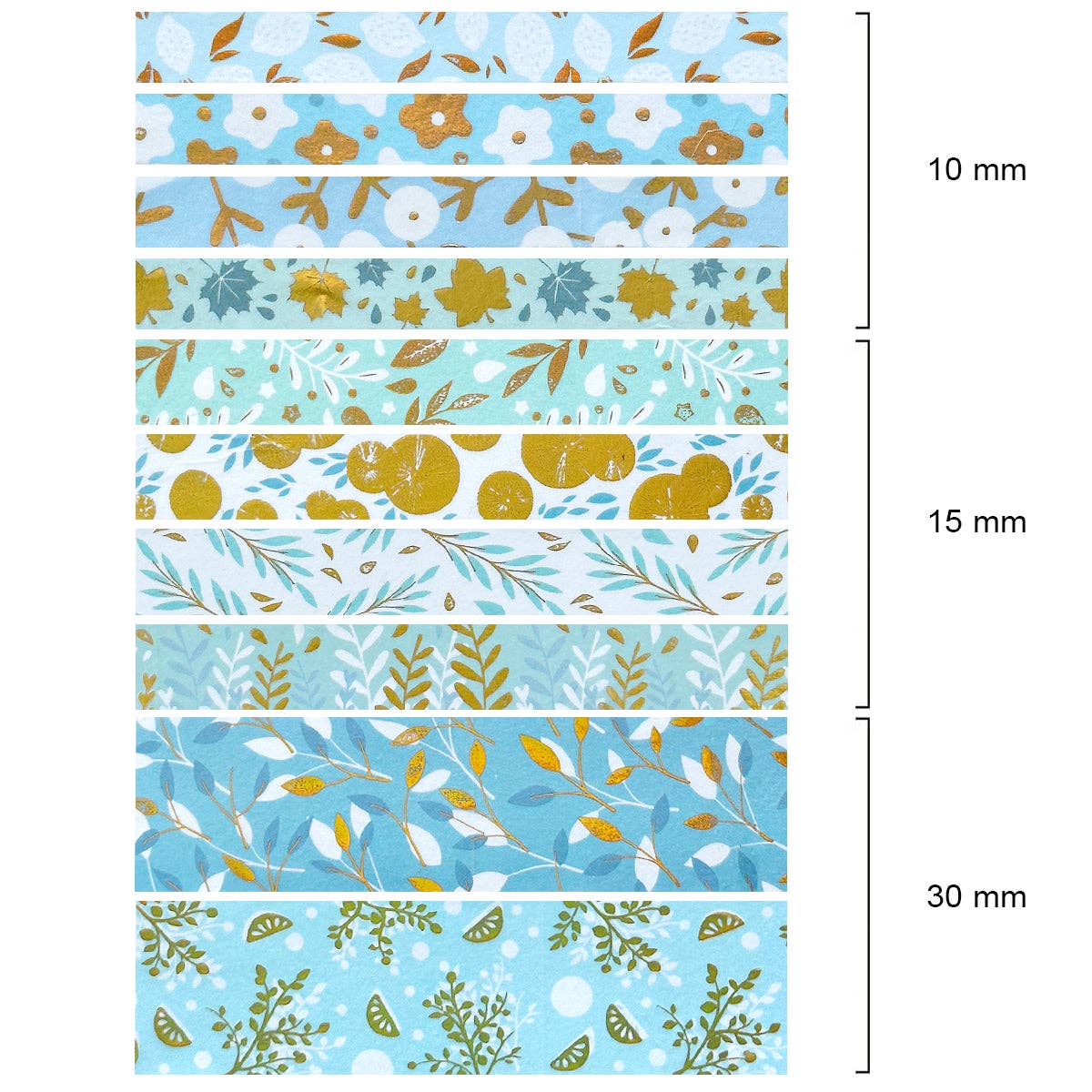Wrapables.com - Wrapables Decorative Gold Foil Washi Tape Box Set for Arts & Crafts, Scrapbooking, Stationery, Diary (10 Rolls): Midnight
