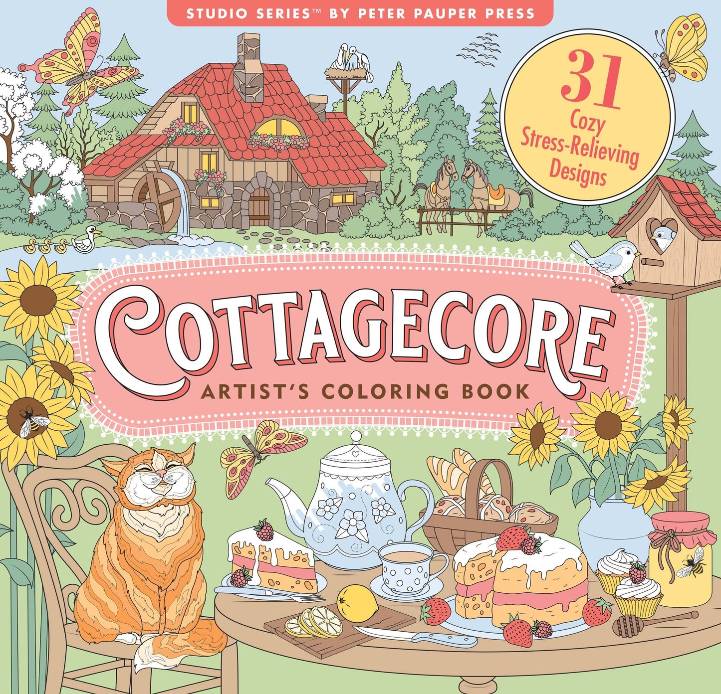 Peter Pauper Press - Cottagecore Adult Coloring Book