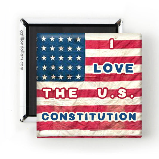 A Zillion Dollars - I Love the U.S. Constitution Magnet; Anti-Trump Magnet