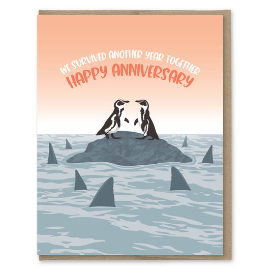 Modern Printed Matter - Survived Another Year Funny Anniversary Card