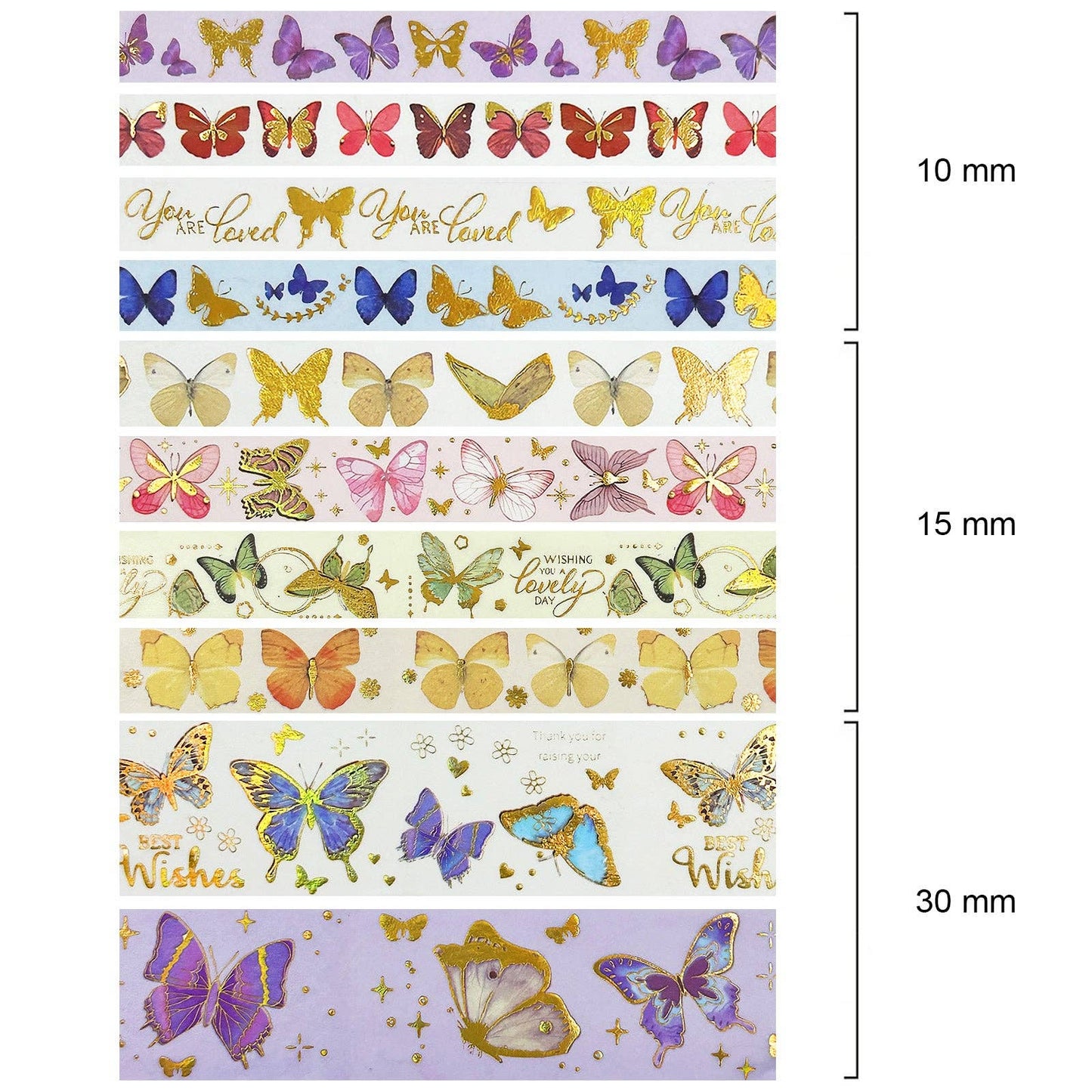 Wrapables.com - Wrapables Decorative Gold Foil Washi Tape Box Set for Arts & Crafts, Scrapbooking, Stationery, Diary (10 Rolls): Gold Embellishment