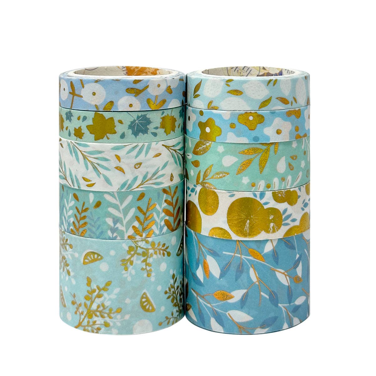 Wrapables.com - Wrapables Decorative Gold Foil Washi Tape Box Set for Arts & Crafts, Scrapbooking, Stationery, Diary (10 Rolls): Midnight