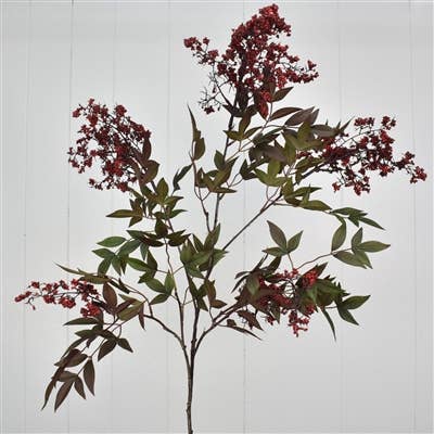 David Christopher's Collection - 45” Mini Berry Nandina Spray - Red
