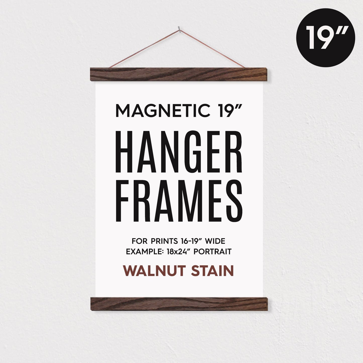 WALNUT - 18x24" Picture Frames (19 Inch Hanger Frames) Portrait