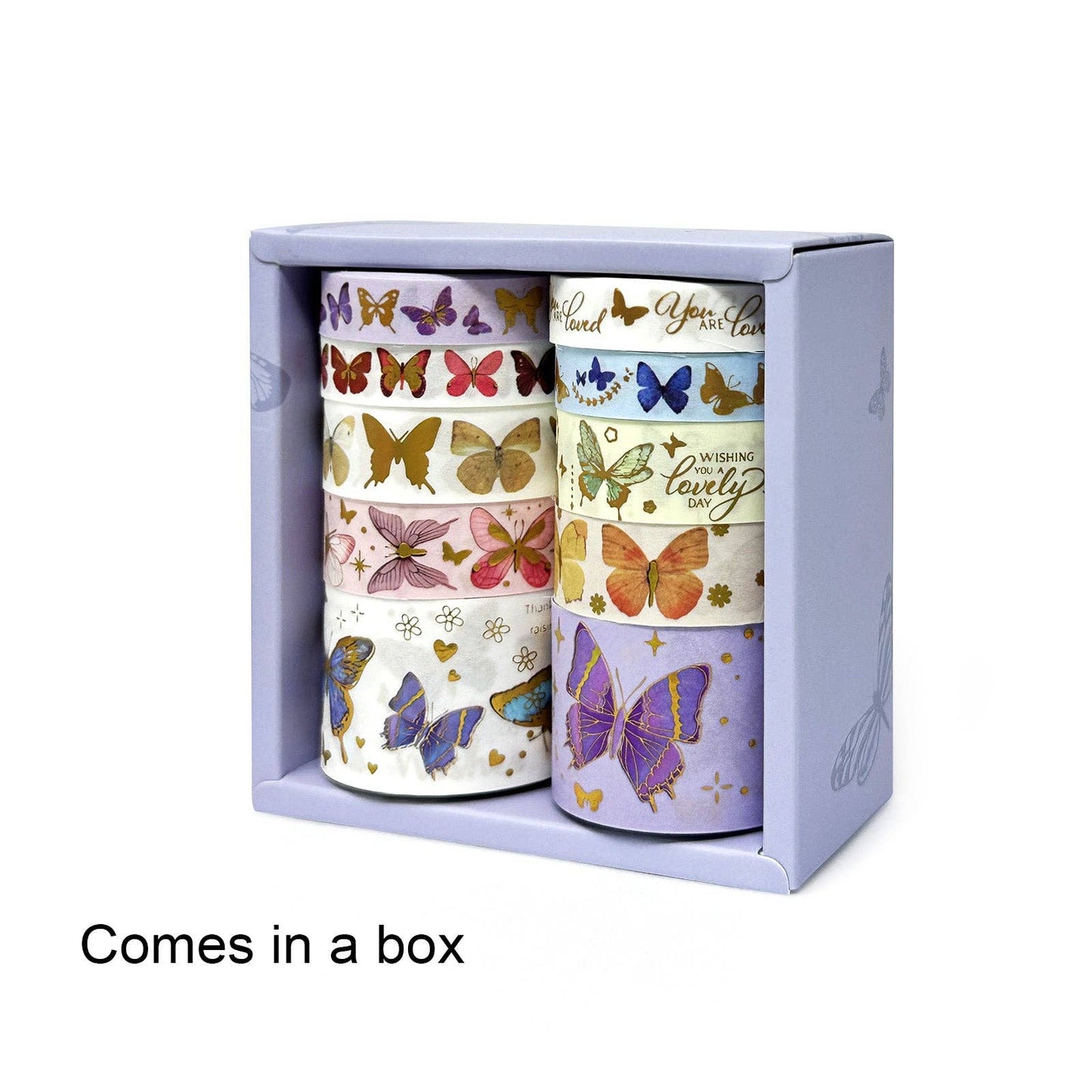 Wrapables.com - Wrapables Decorative Gold Foil Washi Tape Box Set for Arts & Crafts, Scrapbooking, Stationery, Diary (10 Rolls): Midnight