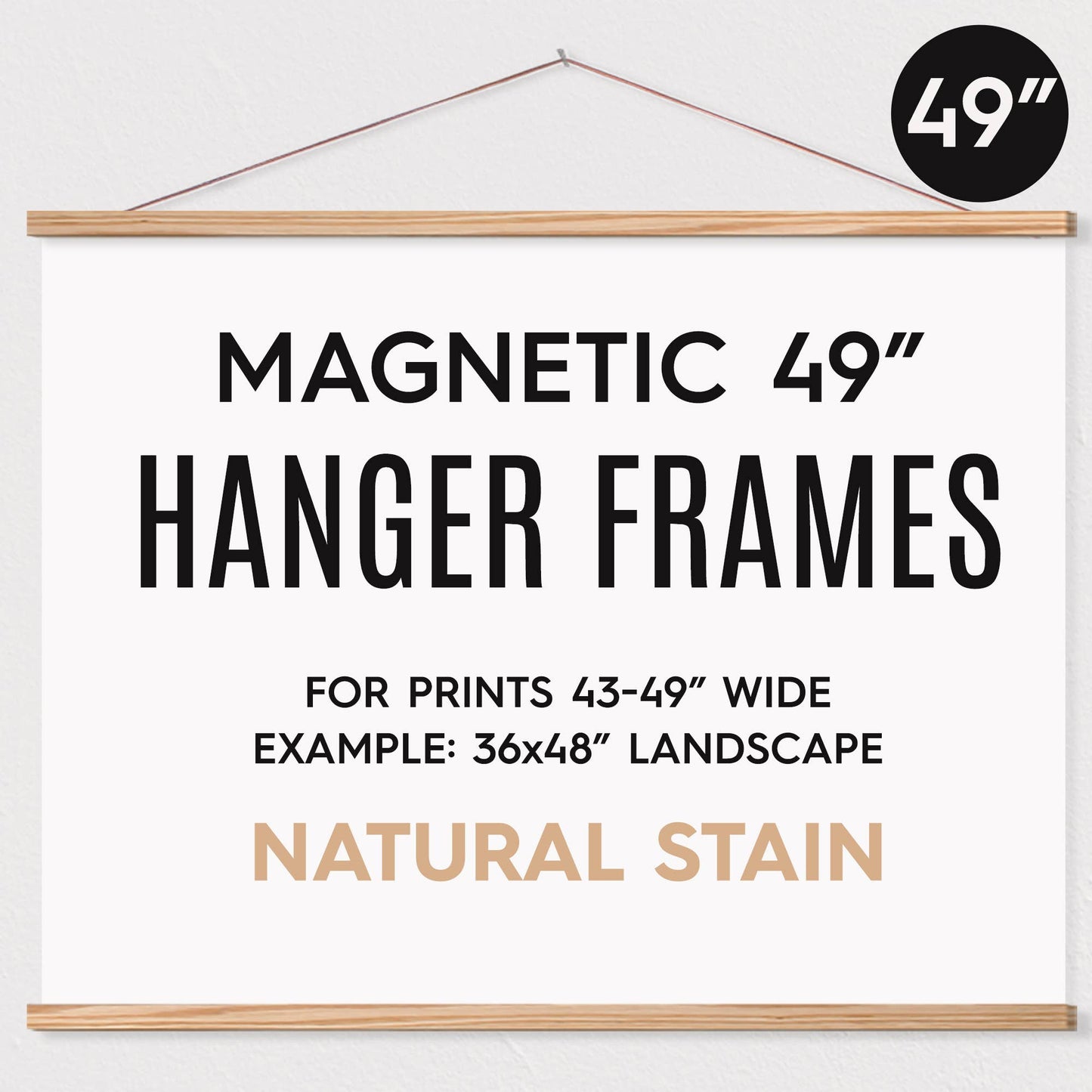 Hanger Frames - 49" MAGNETIC Poster Hanger Frame™: Whitewash Stain / No Packaging (for you to repackage with your own prints)