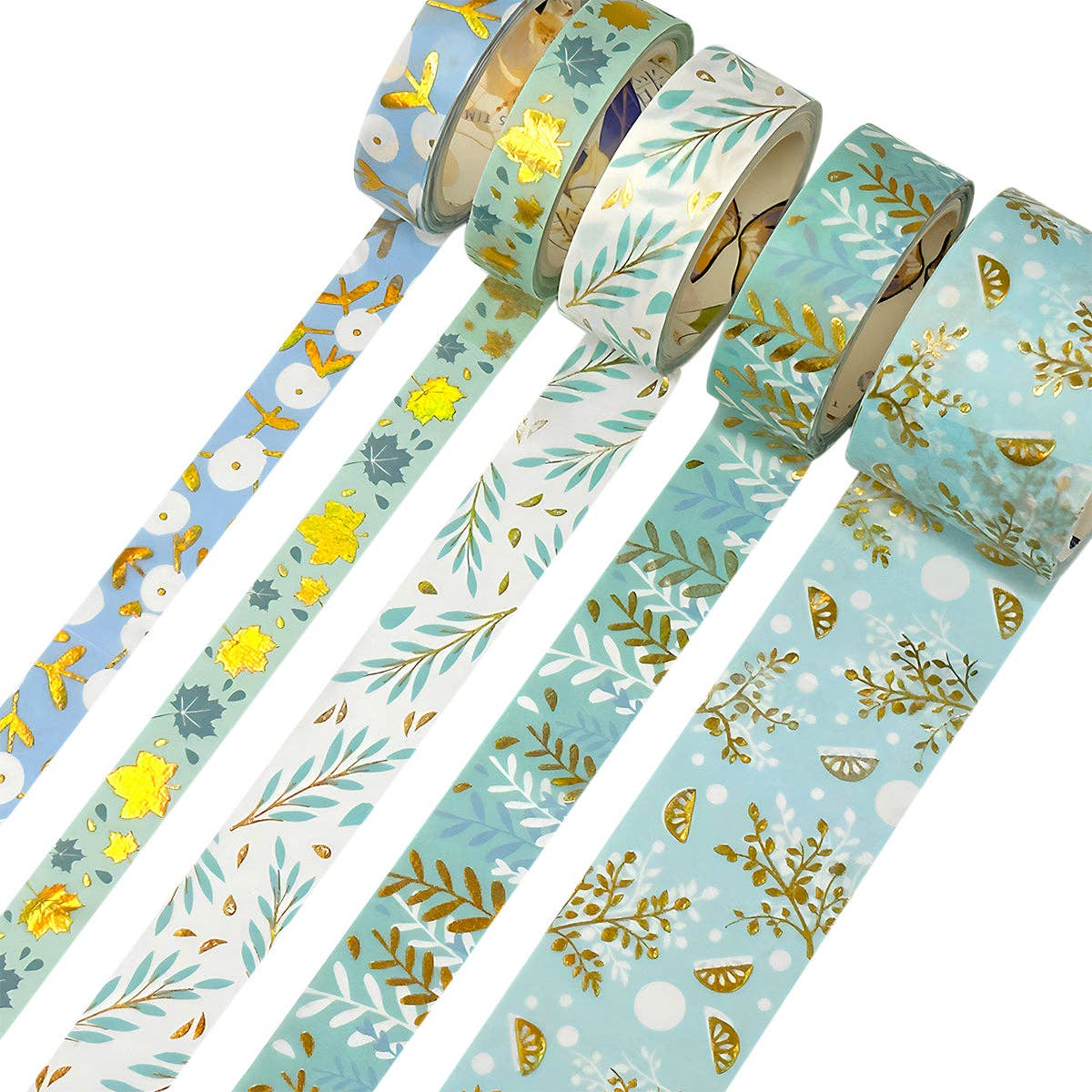 Wrapables.com - Wrapables Decorative Gold Foil Washi Tape Box Set for Arts & Crafts, Scrapbooking, Stationery, Diary (10 Rolls): Midnight