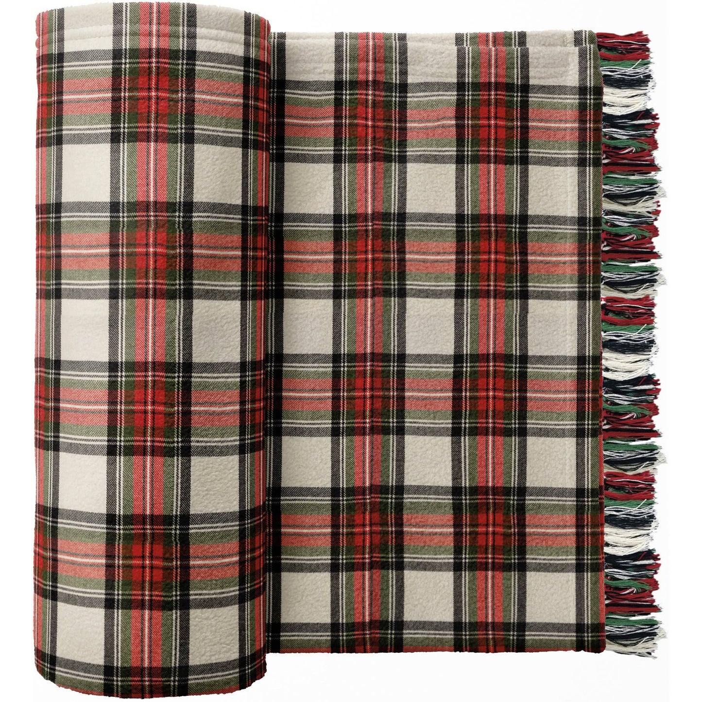 Primitives by Kathy - Cream Plaid Throw Blanket