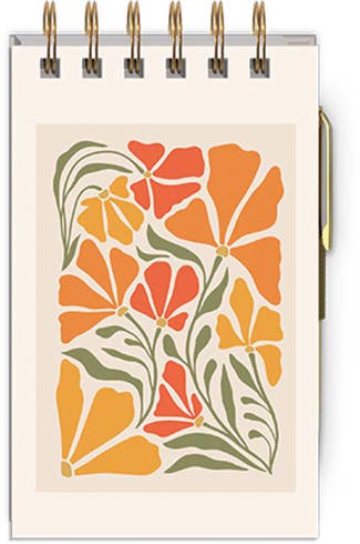 Lady Jayne - Spiral Notepad With Pen FLOWER MARKET POPPY