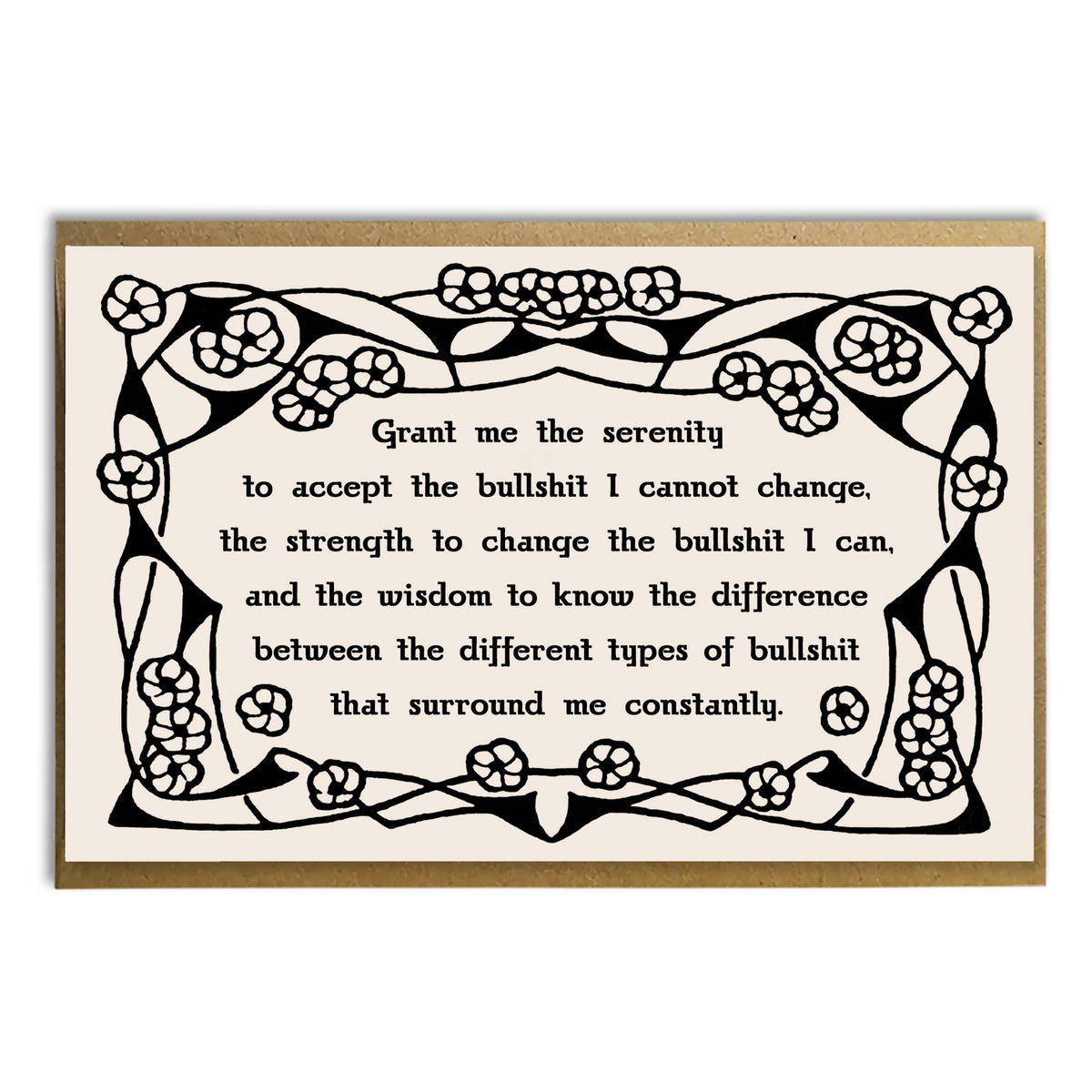 Serenity Prayer Bullshit Card - A Zillion Dollars