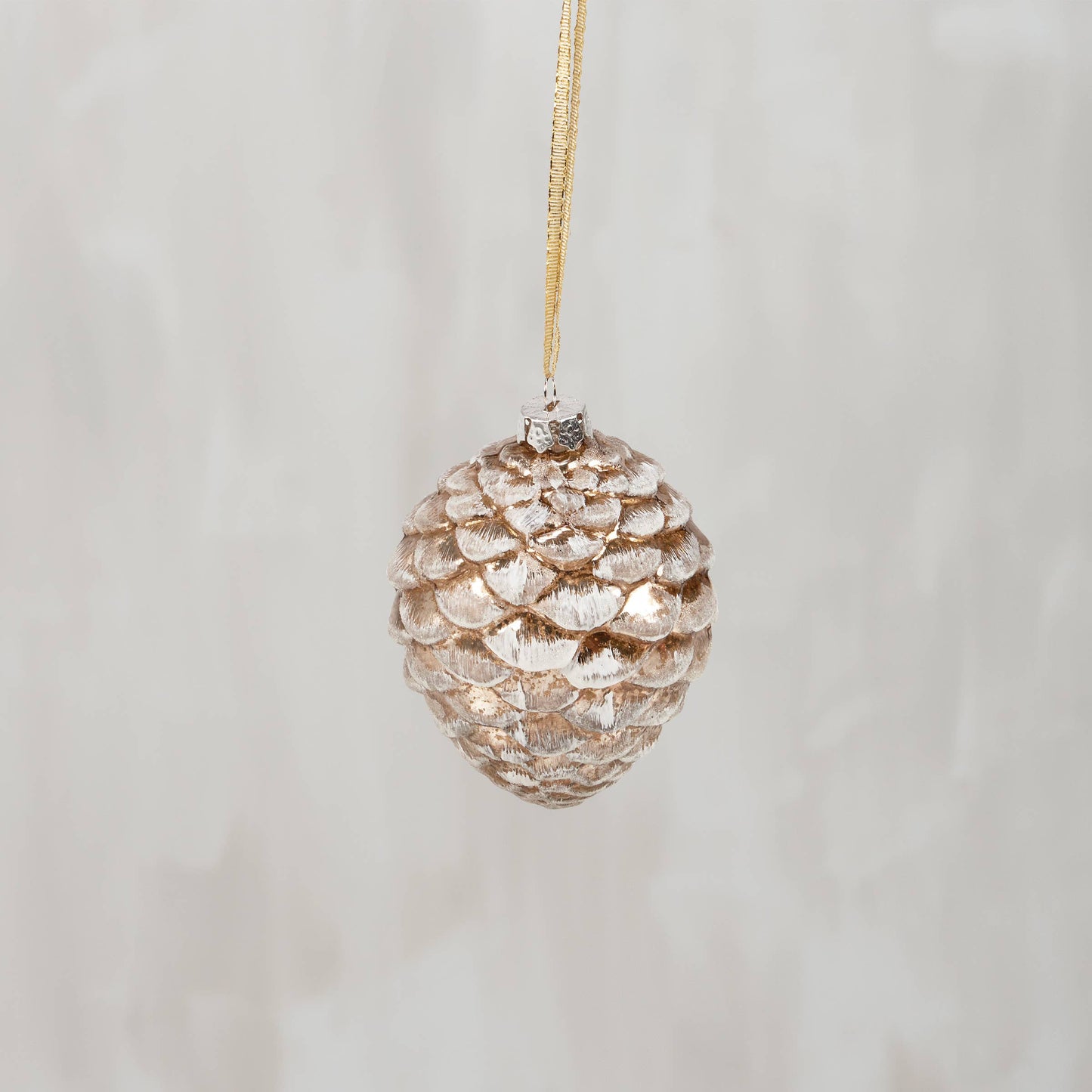 Primitives by Kathy - Glass Snowy Pinecone Christmas Ornament