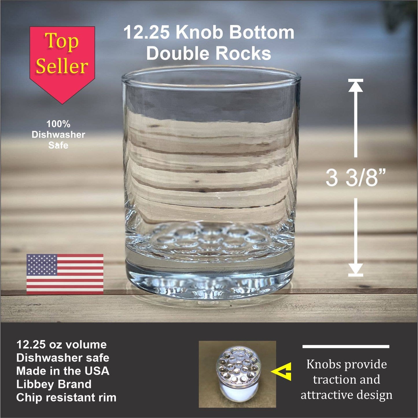 Adirondack Etching LLC - Finger Lakes New York  - Double Knob Rocks Glass