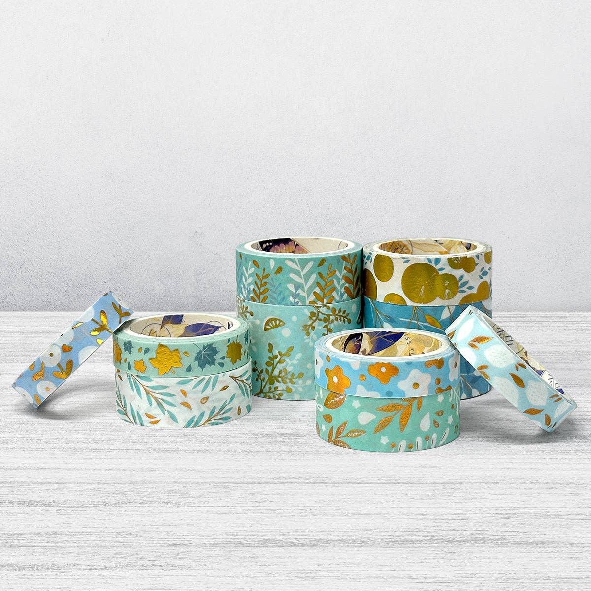 Wrapables.com - Wrapables Decorative Gold Foil Washi Tape Box Set for Arts & Crafts, Scrapbooking, Stationery, Diary (10 Rolls): Midnight