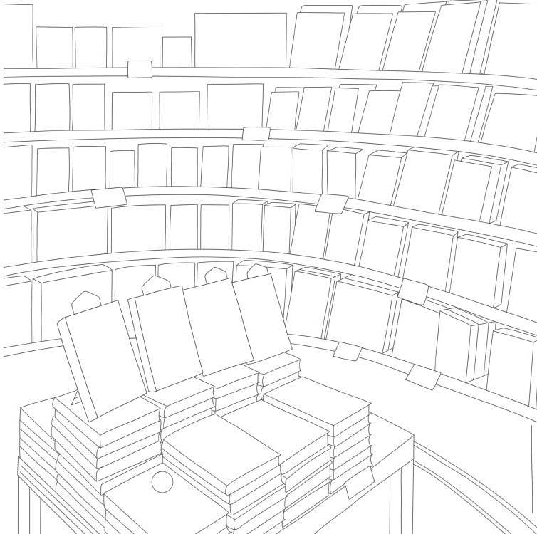 Cozy Bookshops: Coloring Book