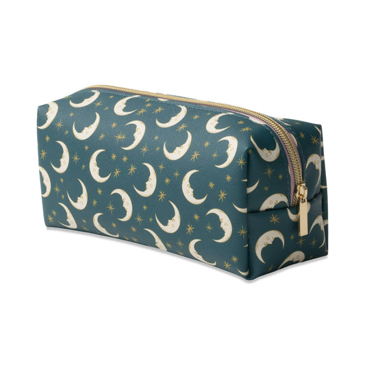 Vegan Leather Pouch- Teal Moon