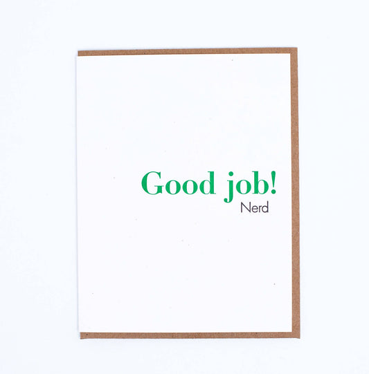 Lady Pilot Letterpress - Good Job Nerd Greeting Card