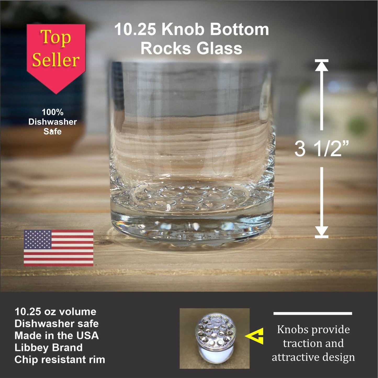 Lake Life Canoe Paddles - 10.25 oz Rocks Glass: Knob Bottom
