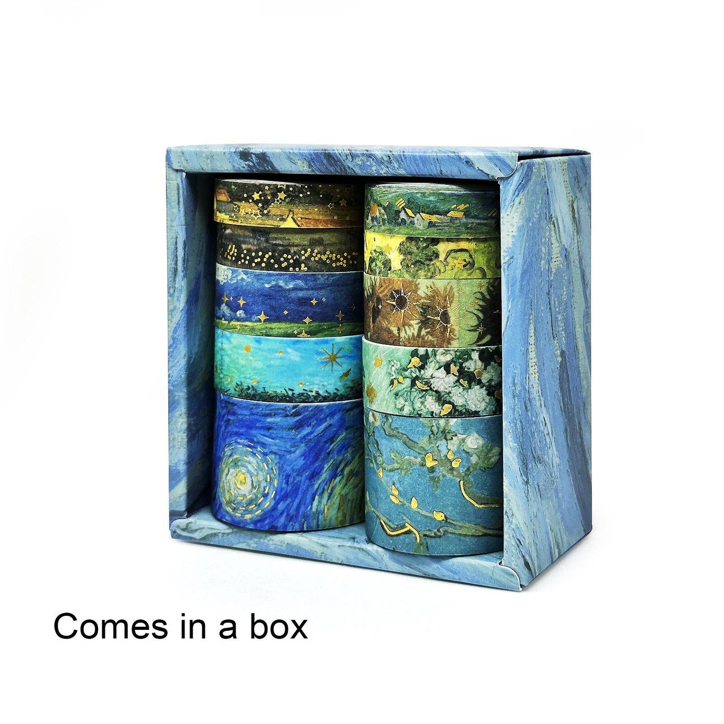Wrapables.com - Wrapables Decorative Gold Foil Washi Tape Box Set for Arts & Crafts, Scrapbooking, Stationery, Diary (10 Rolls): Gold Embellishment