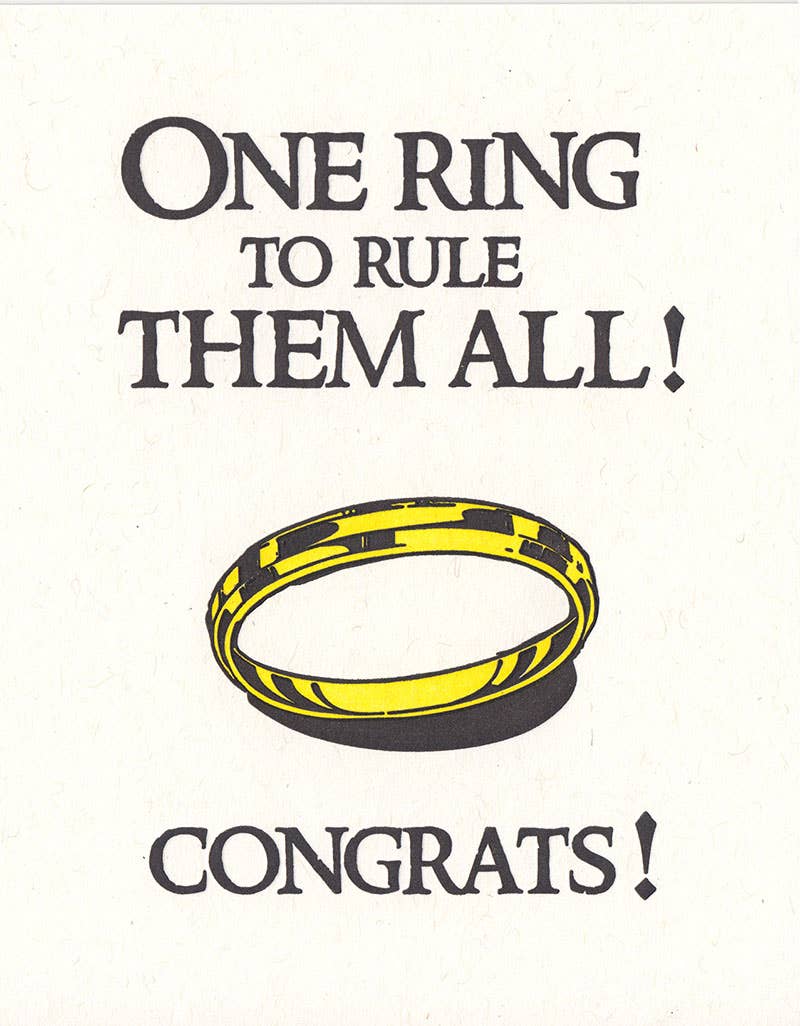 Lady Pilot Letterpress - One Ring Greeting Card