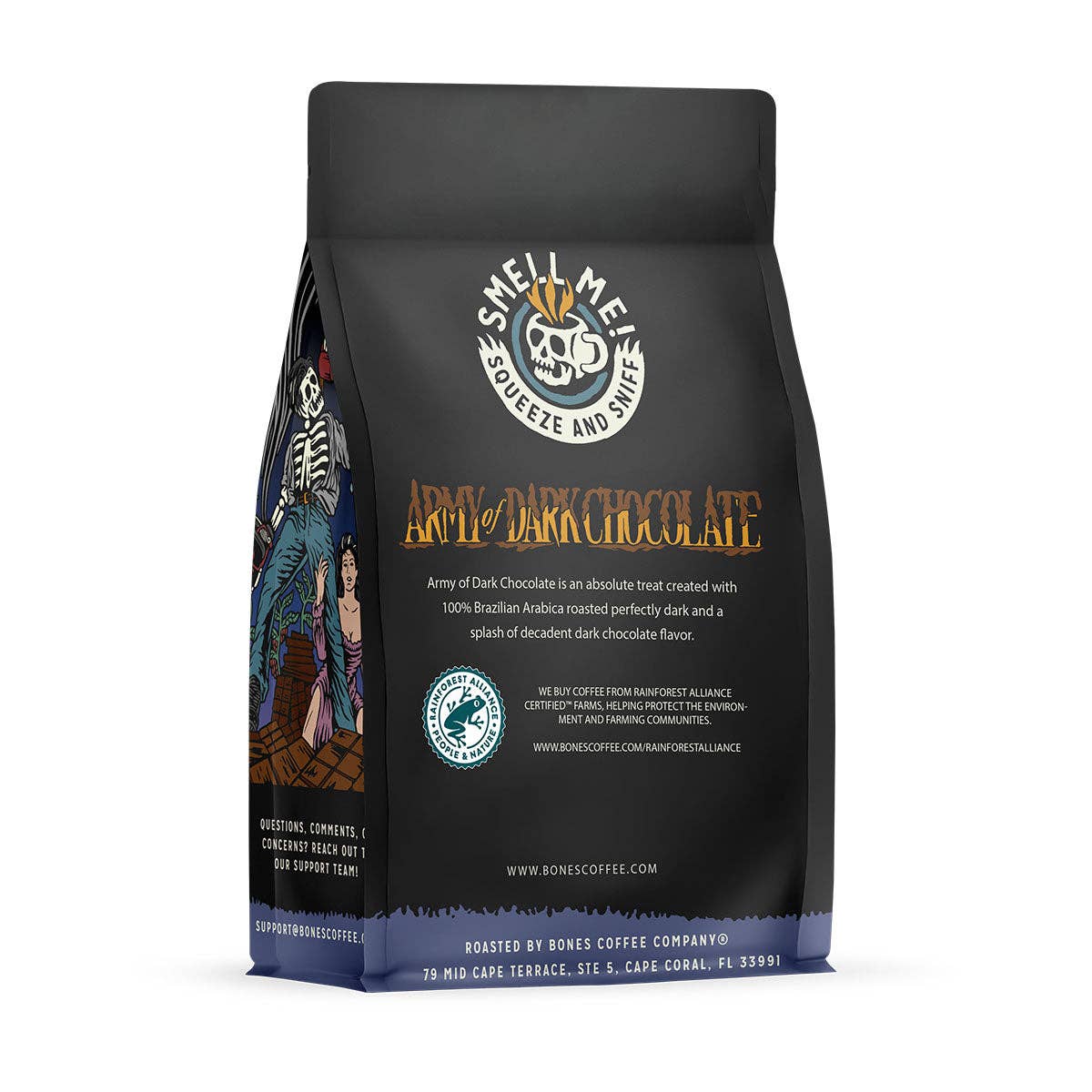 Bones Coffee Company - Army of Dark Chocolate Coffee | 12oz | Whole Bean & Ground: Ground
