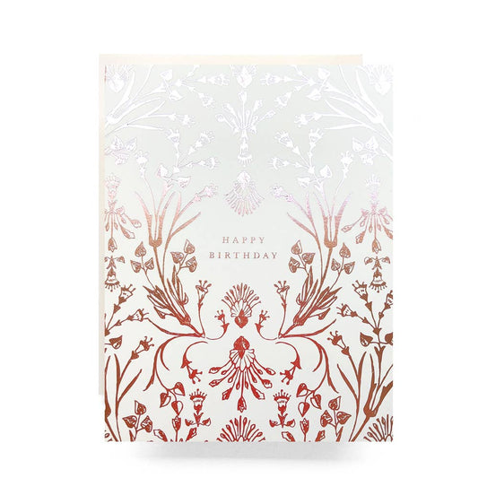 Antiquaria - Rosegold Botanical Birthday Greeting Card