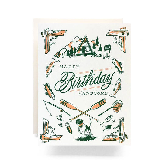 Happy Birthday Handsome Birthday Greeting Card - Antiquaria