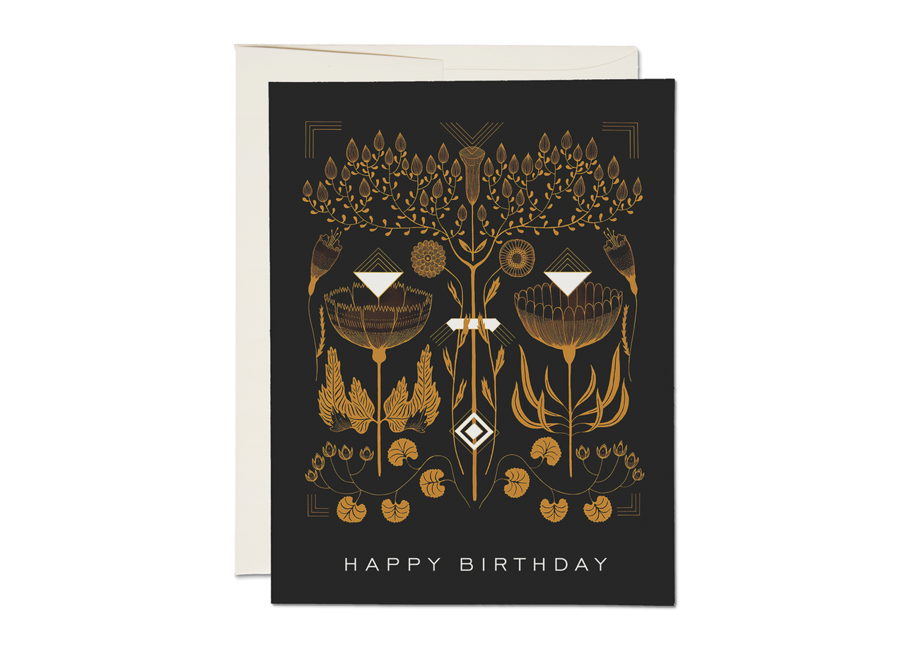 Red Cap Cards - Amber Gold birthday greeting card