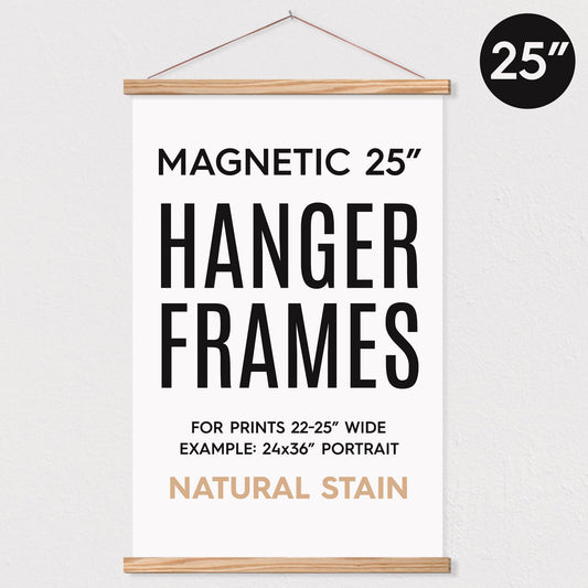 Hanger Frames - 25" MAGNETIC Poster Hanger Frame for 24x36" Portrait Print: Natural Stain