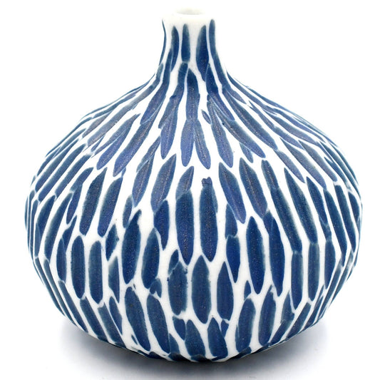 Art Floral Trading LLC - 192W18BLUE CONGO TINY S - WO 18 BLUE Porcelain bud vase