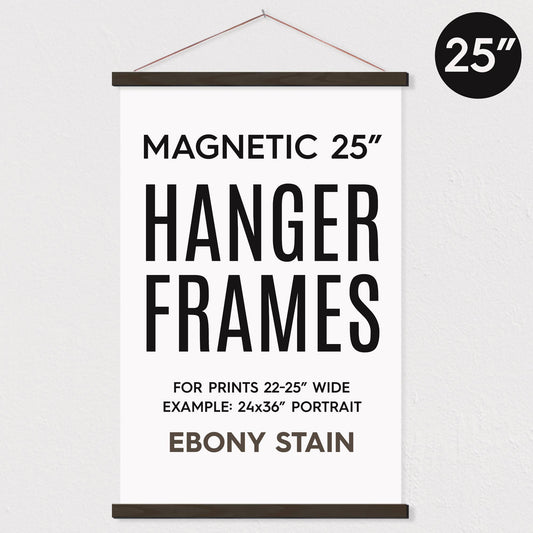 Hanger Frames - 25" MAGNETIC Poster Hanger Frame for 24x36" Portrait Print: Ebony Stain