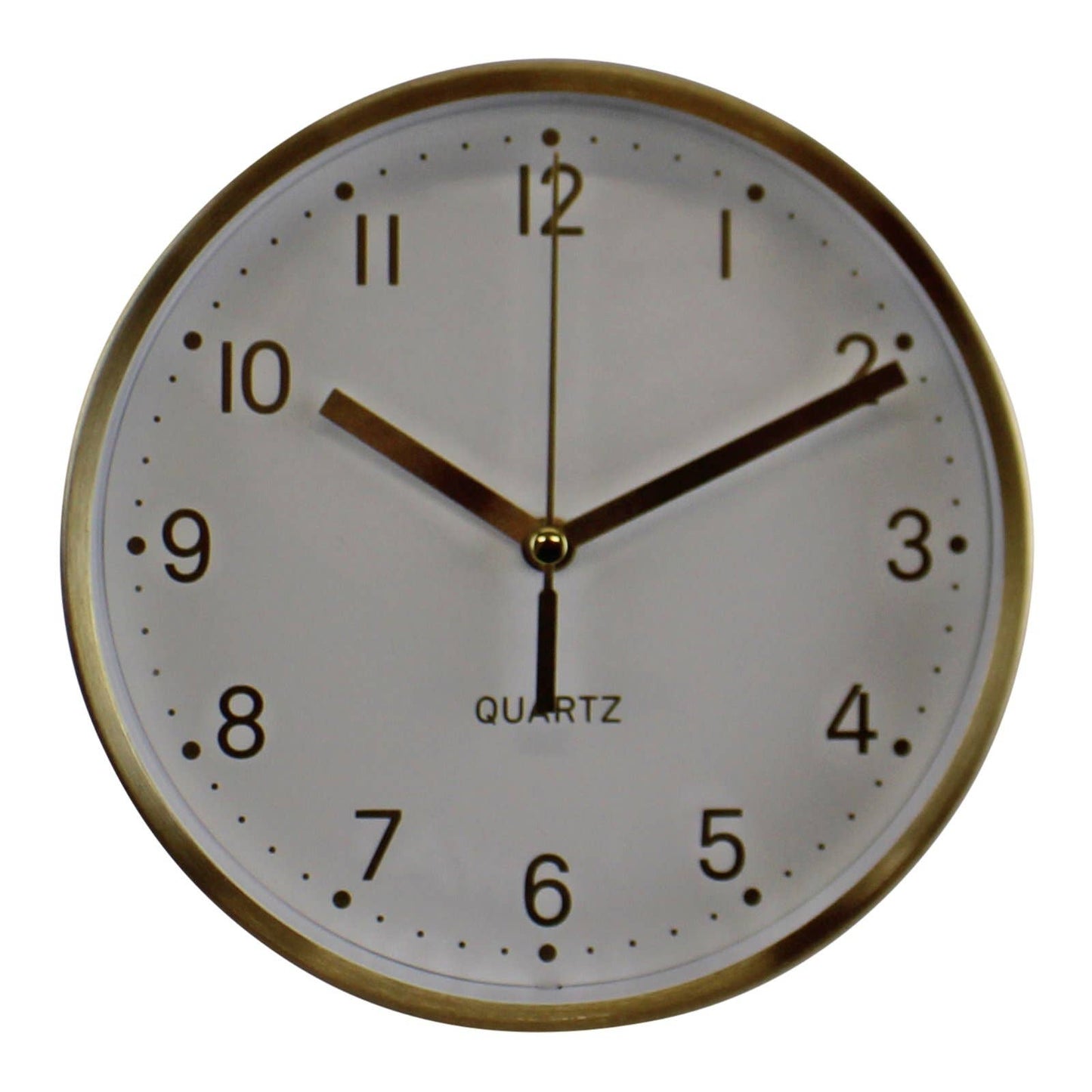 Geko Products - Gold Metal Table Clock, 16cm diameter