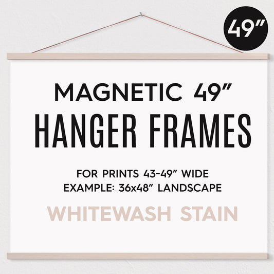 Hanger Frames - 49" MAGNETIC Poster Hanger Frame™: Whitewash Stain / No Packaging (for you to repackage with your own prints)